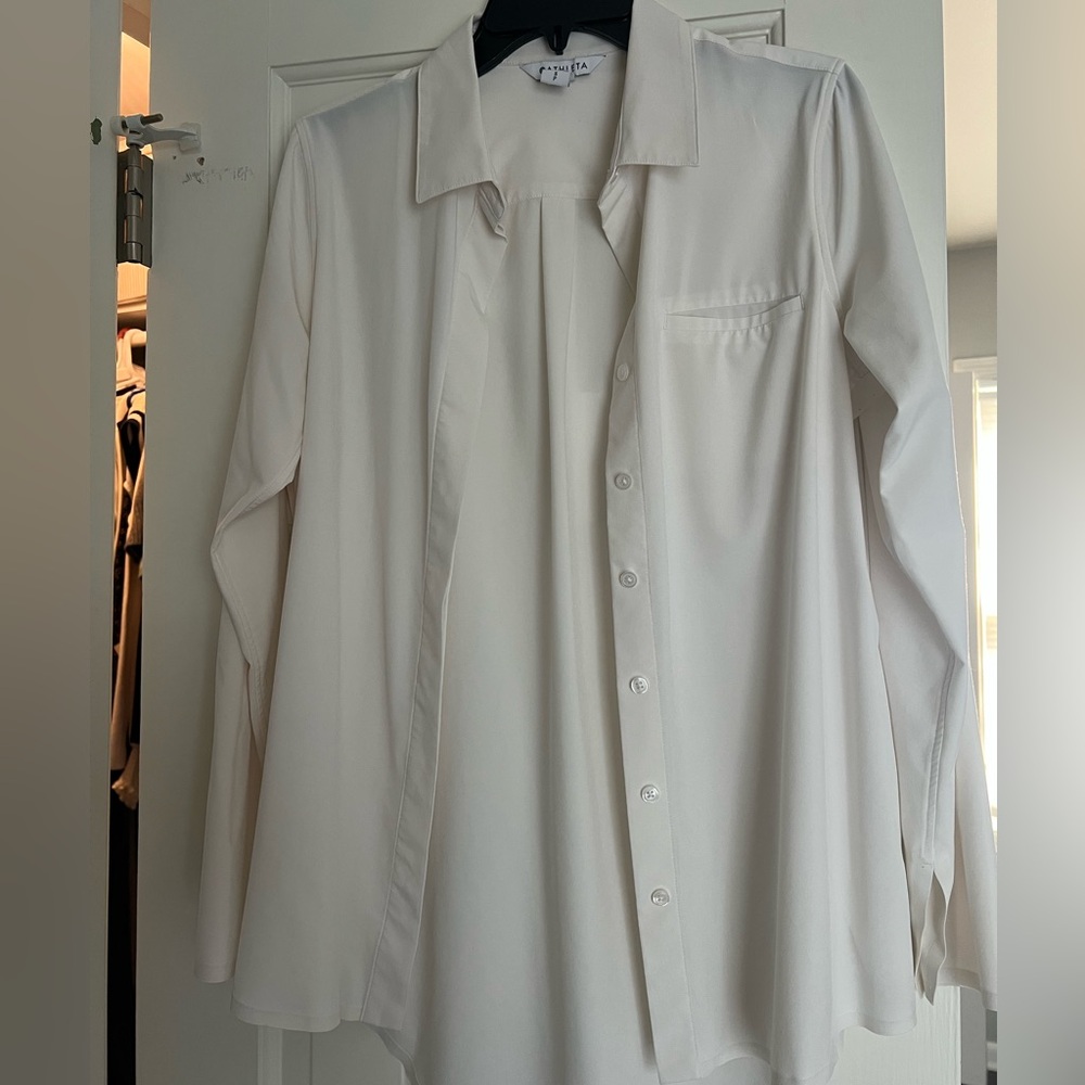 Athleta Women's Ivory Button-Up Blouse
